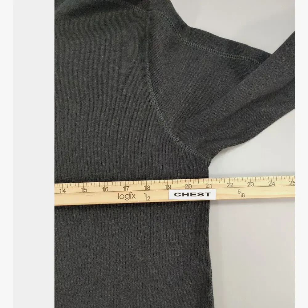 Banana Republic Sweater Mens Medium Heather Gray 1/4 Zip‎ 100% Cotton Jumper